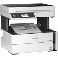 Epson WorkForce ST-M3000 Monochrome Multifunction Supertank Printer. Cartridge Free MFP with ADF & Fax Inkjet copier/Fax/Scanner-1200x2400 dpi Print-Automatic Duplex Print-1200 dpi Optical Scan-20 ppm-Up to 23k pages of ink-Wireless LAN - Copier/Fax/Printer/Scanner - 1200 x 2400 dpi Print - Automati