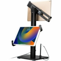 CTA Digital Angle-Adjustable Twin Tablet Stand for 7-10 Inch Tablets - Up to 10" Screen Support - 18" (457.20 mm) Height x 8" (203.20 mm) Width x 8" (203.20 mm) Depth