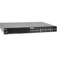 Cisco SG350-28MP 28-Port Gigabit PoE Managed Switch - 24 Ports - Manageable - Gigabit Ethernet - 1000Base-T, 1000Base-X - 2 Layer Supported - Modular - 4 SFP Slots - Optical Fiber, Twisted Pair - 1U - Rack-mountable