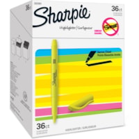 Sharpie Highlighter - Chisel Marker Point - Fluorescent Yellow Ink - 36 / Box