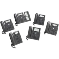 Téléphone IP 6861 - Filaire - Avec fil/Sans fil - Wi-Fi - Fixation au mur - Charbon Cisco - 4 x Ligne Totale - VoIP - IEEE 802.11n - 1 x Réseasu (RJ-45)