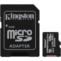 microSDXC Canvas Select Plus SDCS2 128 Go Classe 10/UHS-I (U1) - 1 emballage Kingston - 100 Mo/s Lecture