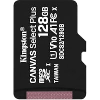 microSDXC Canvas Select Plus SDCS2 128 Go Classe 10/UHS-I (U1) - 1 Pack Kingston - 100 Mo/s Lecture