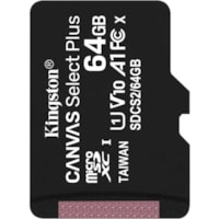 microSDXC Canvas Select Plus SDCS2 64 Go Classe 10/UHS-I (U1) - 1 Kingston - 100 Mo/s Lecture - À vie Garantie