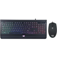 Adesso EasyTouch 137CB Illuminated Gaming Keyboard & Mouse Combo - USB Cable - 104 Key - English (US) - Black - USB Cable Mouse - Optical - 1000 dpi - Black - Compatible with Windows