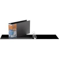 QuickFit Deluxe 11x17 Binder - 3" (76.20 mm) Binder Capacity - Tabloid - 11" (279.40 mm) x 17" (431.80 mm) Sheet Size - Fastener(s): D-Ring - Pocket(s): Inside Front & Back - Black - Recycled - Heavy Duty, Ink-transfer Resistant, Spine, Locking Ring - 1 Each