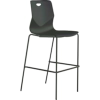 Heartwood Zuma Bar Height Stacking Chairs - 4/CT - Polypropylene Seat - Powder Coated Frame - Four-legged Base - Black - 4 / Carton