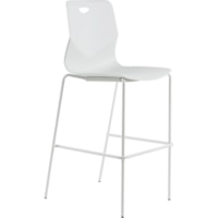 Heartwood Zuma Bar Height Stacking Chairs - 4/CT - Polypropylene Seat - Powder Coated Frame - Four-legged Base - White - 4 / Carton