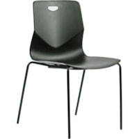 Heartwood Zuma Desk Height Stacking Chairs - 4/CT - Polypropylene Seat - Powder Coated Frame - Four-legged Base - Black - 4 / Carton