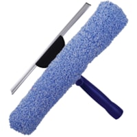 Globe Double Sided Window Squeegee + Washing Sleeve Combo - MicroFiber Blade - 10.50" (266.70 mm) Height x 2.50" (63.50 mm) Width x 13" (330.20 mm) Length - Easy to Clean, Long Lasting, Durable, Streak-free, Washable - Multi - 1Each