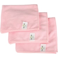 Globe 16"x16" Microfiber Cloth 240GSM Pink - 16" (406.40 mm) Length x 16" (406.40 mm) Width - Durable, Launderable - Pink - 10 / Pack