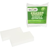 Globe Eraser Sponge - 1" (25.4 mm) Height x 4.8" (120.7 mm) Width x 2.4" (61 mm) Length - 2 / Pack - White