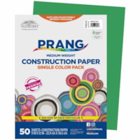 Prang Construction Paper - School Project, Art Project, Craft Project, Paper Crafting - 9" (228.60 mm) x 12" (304.80 mm) - 78 g/m² Grammage - 50 / Pack - Holiday Green - Groundwood