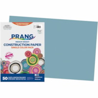 Prang Construction Paper - School Project, Art Project, Craft Project, Paper Crafting - 12" (304.80 mm) x 18" (457.20 mm) - 78 g/m² Grammage - 50 / Pack - Sky Blue - Groundwood