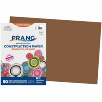 Prang Construction Paper - School Project, Art Project, Craft Project, Paper Crafting - 12" (304.80 mm) x 18" (457.20 mm) - 78 g/m² Grammage - Brown - Groundwood - 50 / Pack