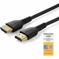 StarTech.com 2m Premium Certified HDMI 2.0 Cable with Ethernet - 6ft High Speed UHD 4K 60Hz HDR Durable Rugged Ultra HD HDMI Monitor Cord - 6.6ft/2m Premium Certified HDMI 2.0 with Ethernet; 4K 60Hz 4096x2160p/UHD/HDR10/Ultra wide/32 Ch Audio - TPE Jacket/high tensile strength aramid fiber/withstand