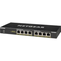 Commutateur Ethernet 300 GS308PP 8 Ports Netgear - 8 Ports - 2 Couche supportée - Paire torsadée - Bureau, Fixation au mur, Montable en rack - 3 AnnéeÀ vie Garantie limitée