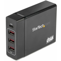 StarTech.com USB C Laptop Charger, 60W PD 3.0, 3x USB-A, Universal Compact USB Type-C Desktop Charger/Power Adapter, USB IF/ETL Certified - 60W USB-C PD3.0 Universal Laptop Power Adapter Charging Hub - 3x USB-A ports (Total 12W) - Detachable Power Cord - ETL/FCC/ICES Safety Certified - USB-IF Certif