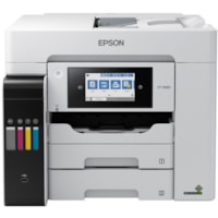 Epson ET-5880 Wireless EcoTank Inkjet Multifunction Printer - Color - Copier/Fax/Printer/Scanner - 4800 x 1200 dpi Print - Automatic Duplex Print - Up to 66000 Pages Monthly - 550 sheets Input - Color Scanner - 1200 dpi Optical Scan - Color Fax - Fast Ethernet - Wireless LAN - Epson Connect, Epson E