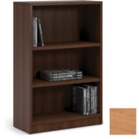 Heartwood Innovations Bookcase - 32" (812.80 mm) x 14" (355.60 mm) x 1" (25.40 mm), 0.1" (3 mm) x 48" (1219.20 mm) Shelf, Edge - 3 Shelve(s) - Material: Particleboard, Laminate - Finish: Sugar Maple - Thermofused Laminate (TFL) Table Top