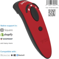 Socket Mobile DuraScan® D740, Universal Barcode Scanner, Red - Wireless Connectivity - 19.50" (495.30 mm) Scan Distance - 1D, 2D - Imager - Bluetooth - Red