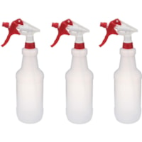 Globe Sprayer Set 3 Pack Red - 24oz Bottle with Graduations - Suitable For Residential, Office, Industrial - Leak Proof, Adjustable Nozzle - 3" (76.20 mm) Height x 10" (254 mm) Width - 3 Pack