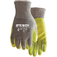 Watson Gloves 357 Stealth Dog Fight - Dirt, Debris Protection - Nitrile Coating - Large Size - Hi-Viz Yellow - High Visibility, Durable, Seamless, Comfortable, Cut Resistant, Snug Fit, Knit Wrist, Puncture Resistant, Tear Resistant, Abrasion Resistant - For Automotive, Construction, Industrial, Oil 