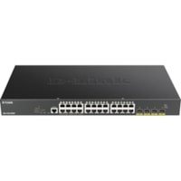 D-Link 28-Port 10-Gigabit Smart Managed PoE Switch - 28 Ports - Manageable - Gigabit Ethernet, 10 Gigabit Ethernet - 1000Base-T, 10GBase-X - 3 Layer Supported - Modular - Twisted Pair, Optical Fiber