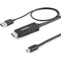 StarTech.com 6ft (2m) HDMI to Mini DisplayPort Cable 4K 30Hz - Active HDMI to mDP Adapter Cable with Audio - USB Powered - Video Converter - HDMI 1.4 to Mini DisplayPort 1.2 active adapter cable with 4K 30Hz video/HDCP 1.4/audio - Minimize signal loss; Built-in USB power cable - Works w/ any HDMI de