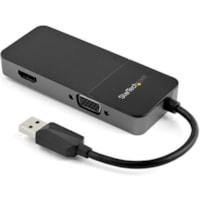 StarTech.com USB 3.0 to HDMI and VGA Adapter -4K/1080p USB Type A Dual Monitor Multiport Display Adapter Converter -External Graphics Card - USB-A 3.0 (5Gbps) to HDMI and VGA dual monitor video display adapter | HDMI 4K 30Hz 2ch audio | VGA 1080p 60Hz - Mirror/extend content on two screens - Works w