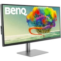 Moniteur LCD Designer 34 po Classe - 21:9 - Gris foncé BenQ - 34 po Visible - Technologie IPS - LED Rétroéclairage - 3440 x 1440 - 1,07 million de couleurs - 400 cd/m² - 5 ms - 60 Hz Fréquence de rafraîchissement - Hauts-Parleurs - HDMI - DisplayPort