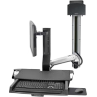 Ergotron StyleView Wall Mount for Keyboard, Monitor, Bar Code Scanner, Mouse, CPU, Wrist Rest - Polished Aluminum - 1 Display(s) Supported - 24" Screen Support - 14.51 kg Load Capacity - 75 x 75, 100 x 100 - Aluminum, Plastic