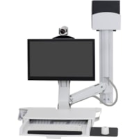 Ergotron StyleView Wall Mount for Keyboard, Monitor, Bar Code Scanner, Mouse, CPU, Wrist Rest, LCD Display - White - Height Adjustable - 24" (609.60 mm) Screen Support - 32 lb (14514.96 g) Load Capacity - 75 x 75, 100 x 100 - VESA Mount Compatible - Aluminum, Plastic