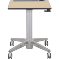 Ergotron Mobile Desk - Maple Top - 15 lb (6.80 kg) Capacity - 27" (685.80 mm) Table Top Width x 20.5" (520.70 mm) Table Top Depth - Assembly Required