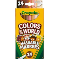 Crayola Ultra-Clean Art Marker - Wide, Fine Marker Point - Assorted Ink - Assorted Barrel - 24 / Pack