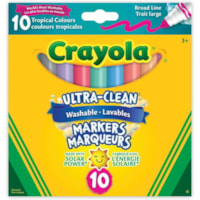 Marqueur Ultra-Clean Crayola - Grand angle/Champ de vue élargi Pointe de marqueur - Ink Tropical - 10 / boîte