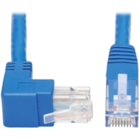 Tripp Lite by Eaton N204-015-BL-UP Up-Angle Cat6 Ethernet Cable - 15 ft., M/M, Blue - 15 ft (4.57 m) Category 6 Network Cable for Network Device, Patch Panel, Switch, Printer, Computer, Photocopier, Router, Modem, Server, VoIP Device, Rack Cabinet, ... - First End: 1 x RJ-45 Network - Male - Second 