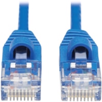 Tripp Lite by Eaton Cat6a 10G Snagless Molded Slim UTP Network Patch Cable (M/M), Blue, 10 ft. - 10 ft (3.05 m) Category 6a Network Cable for Computer, Server, Router, Printer, Switch, Network Device, Hub, Modem, Patch Panel, Photocopier - First End: 1 x RJ-45 Network - Male - Second End: 1 x RJ-45 