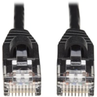 Tripp Lite by Eaton Cat6a 10G Snagless Molded Slim UTP Network Patch Cable (M/M), Black, 15 ft. - 15 ft (4.57 m) Category 6a Network Cable for Computer, Server, Router, Printer, Switch, Network Device, Hub, Modem, Patch Panel, Photocopier - First End: 1 x RJ-45 Network - Male - Second End: 1 x RJ-45