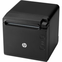 HP Desktop Direct Thermal Printer - Monochrome - Receipt Print - USB - Serial - With Cutter - Black - 250 mm/s Mono - 203 dpi - 2.26" (57.50 mm) Label Width - For PC