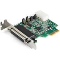 StarTech.com 4-port PCI Express RS232 Serial Adapter Card - PCIe Serial DB9 Controller Card 16950 UART - Low Profile - Windows/Linux - 4 port PCI Express RS232 serial controller card w/16950 UART/ASIX AX99100 - Bi-directional speeds 921.6Kbps/port | 256 byte FIFO | 9th data bit - Pin 9 pwr out 5v/12