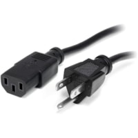 StarTech.com 10ft (3m) Computer Power Cord, NEMA 5-15P to C13, 10A 125V, 18AWG, 10 Pack, Replacement PC Power Cord, TV/Monitor Power Cable - 10ft (3m) 18AWG flexible computer power cord w/ NEMA 5-15P and IEC 60320 C13 connectors; Rated for 125V 10A; UL listed (UL62/UL817); Fully molded ends; 100% Co