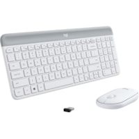 Logitech Slim Wireless Keyboard and Mouse Combo MK470 - USB Wireless RF - USB Wireless RF - Optical - 1000 dpi - Scroll Wheel - Symmetrical - AAA, AA - Compatible with Desktop Computer, Notebook for Windows