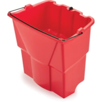 Rubbermaid Commercial WaveBrake 18 QT Dirty Water Bucket - 4.50 gal (17034.35 mL) - 14" (355.60 mm) x 9.75" (247.65 mm) - Plastic - Red - 1 Each