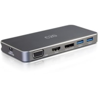 C2G USB C Dual Monitor Laptop Docking Station - HDMI, DisplayPort, VGA - Power Delivery up to 100W - for Notebook/Tablet/Smartphone - 100 W - USB Type C - 2 Displays Supported - 4K, Full HD - 3840 x 2160 - USB Type-C - Network (RJ-45) - HDMI - VGA - DisplayPort - Wired