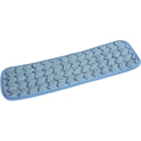 Globe Microfiber Wet Pad 18" - 6" Width x 21" Length - Hook & Loop Backing, Launderable - MicroFiber, Nylon, Polyester - 10 / Pack