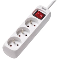 Tripp Lite by Eaton Protect It! PS3F15 3-Outlet Power Strip - French - 3 x French/Belgian - 4.9 ft (1.50 m) Cord - 16 A Current - 230 V AC Voltage - Desk Mountable, Wall Mountable - White