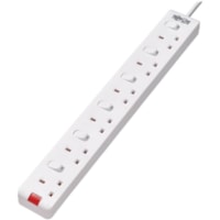 Tripp Lite by Eaton Protect It! PS6B35W 6-Outlets Power Strip - British - 6 x BS 1363/A - 9.8 ft (3 m) Cord - 13 A Current - 230 V AC Voltage - Desk Mountable, Wall Mountable - White