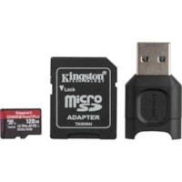 Kingston Canvas React Plus 128 GB Class 10/UHS-II (U3) microSDXC - 285 MB/s Read - 165 MB/s Write