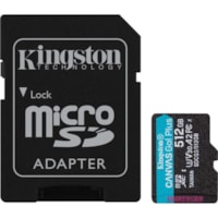 microSDXC Canvas Go! Plus SDCG3 512 Go Classe 10/UHS-I (U3) Kingston - 170 Mo/s Lecture - 90 Mo/sSpaceEcriture - À vie Garantie